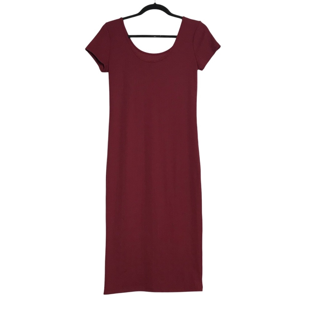Jolie & Joy Boden Maroon Scoop Neck MIDI Dress Womens Sz M NWT Preppy Classic